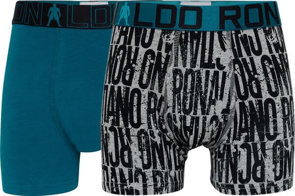 CR7 Underwear Youth Cotton Blend Trunks (2 Pack) - Structured and Flexible Design, Machine Washable, Multicolor Options (US, Alpha, Large, Regular, Regular, Multicolor)