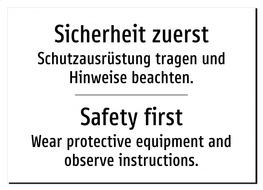 49324-DEEN-T-07 | Sicherheit zuerst Schild/Aufkleber | Deutsch