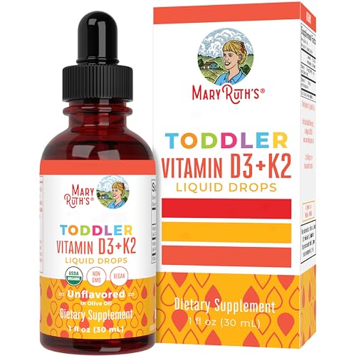 MaryRuth‘s, Toddler Vitamin D3 + K2 Drops, 30ml, Geschmacksneutral, Vegan, Glutenfrei, Sojafrei, Ohne Gentechnik