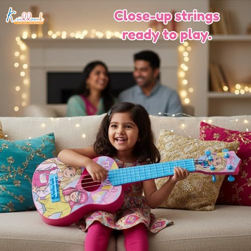 Image of Mattel Barbie Theme Big Guitar Toy for Kids - Pink Musical Instrument for Girls Age 3+ | Interactive Sound & Educational Play | Lightweight & Safe Design |
