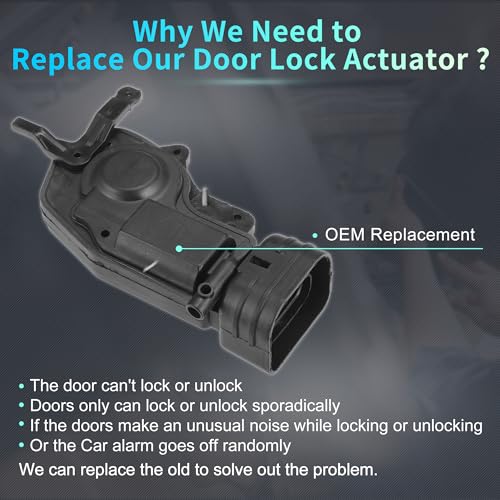 Image of X AUTOHAUX Replacement Front Right Passenger Side Power Door Lock Actuator Motor for Toyota Tundra 2000-2006 Door Latch Actuator Assembly Replace No.691100C010 Black