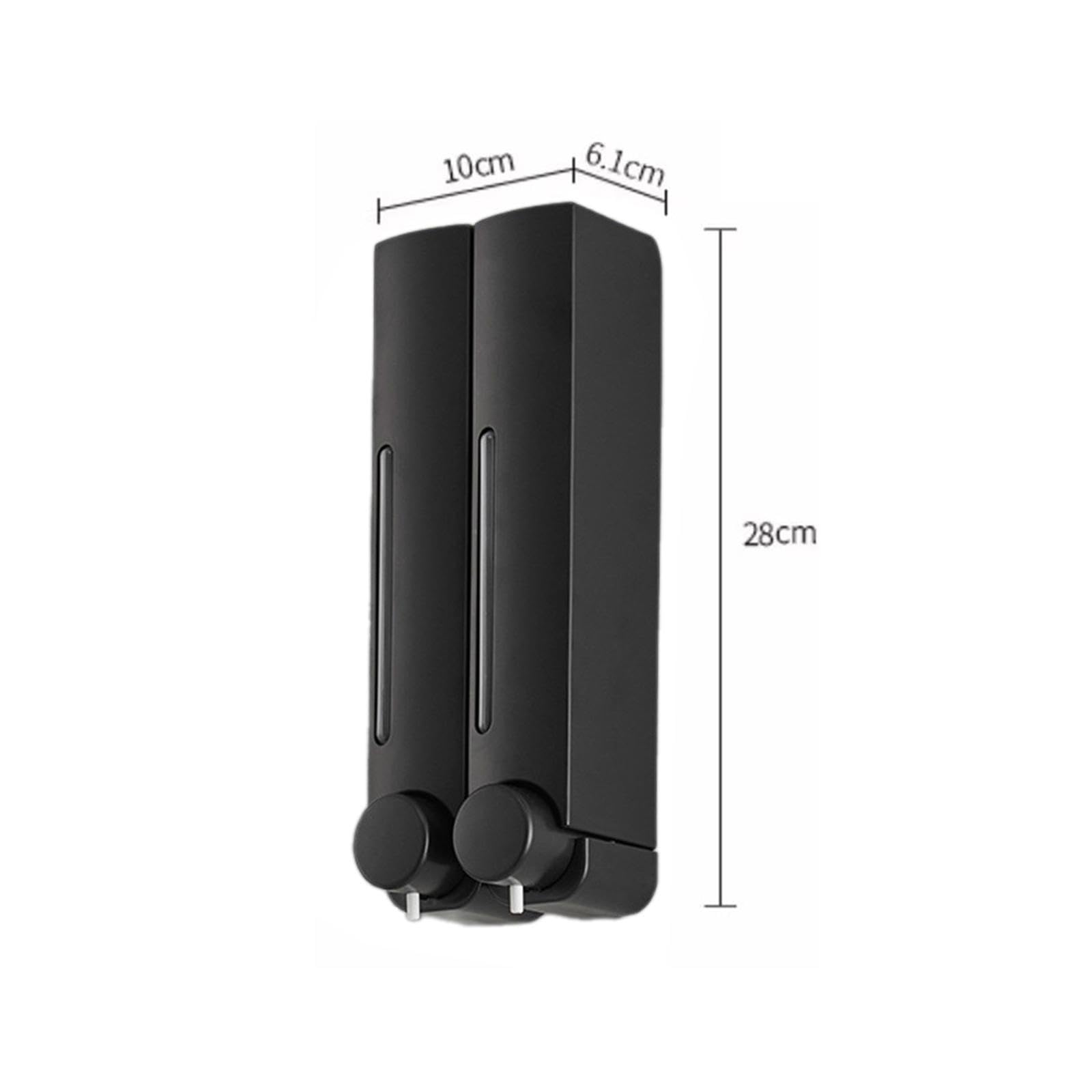 Dispensador de Jabón con Bomba, Dispensador de Loción para Ducha, Dispensador Manual de Jabón Líquido para Manos para Baño, Inodoro, Cocina, Cabeza Doble Negra, Individual