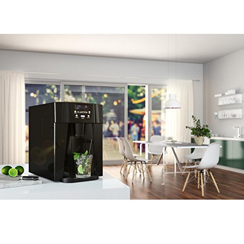 Klarstein Eiswürfelmaschine Klein, 2 L Eiswürfelbereiter & Wasserspender für 12 kg Große und Eiswürfel, Schnelle Mini, Eiswürfelbereiter mit Alarm – Bild 3