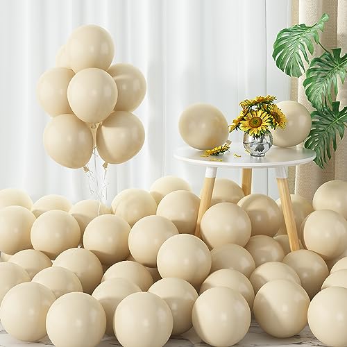 Image of Ivory White Balloons 60pcs 5inch Small Cream Balloon for Balloon Garland Arch 5'' Round Mini Neutral Light Nude Latex Balloon for Kids Birthday Party Decoration DIY Baby Shower Wedding Annversary