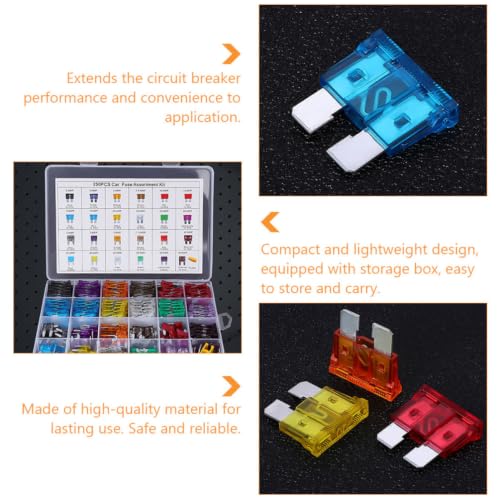 Kit de 250 fusibles para automóvil con identificación codificada por color y diseño fácil de usar, incluye fusibles estándar para auto y camión, ABS y aleación de zinc, en caja de almacenamiento miniatura 3