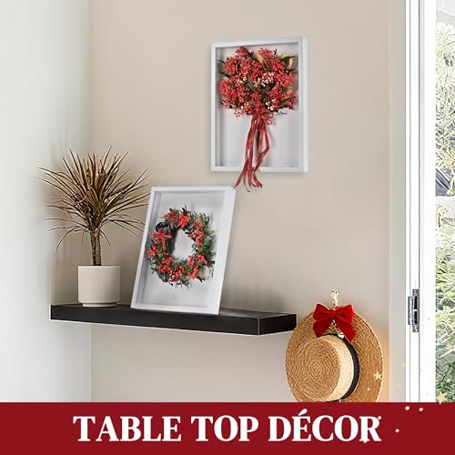 Ramo de flores secas navideñas en marco de 16 pulgadas miniatura 4