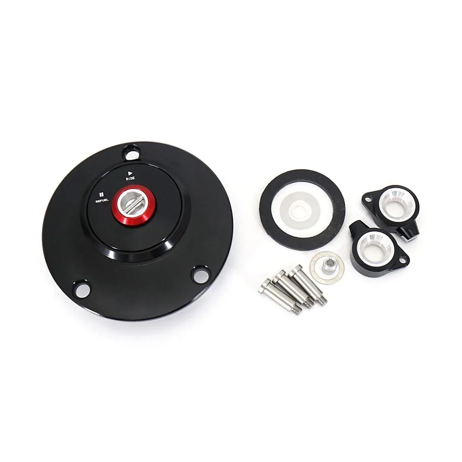 Nowy MT-09 czapka motocyklowa korki wlewu paliwa gazowego pokrywa pasuje do Yamaha MT 09 TRACER 2013-2017 MT09 korek wlewu paliwa Śruba(Black-Red)