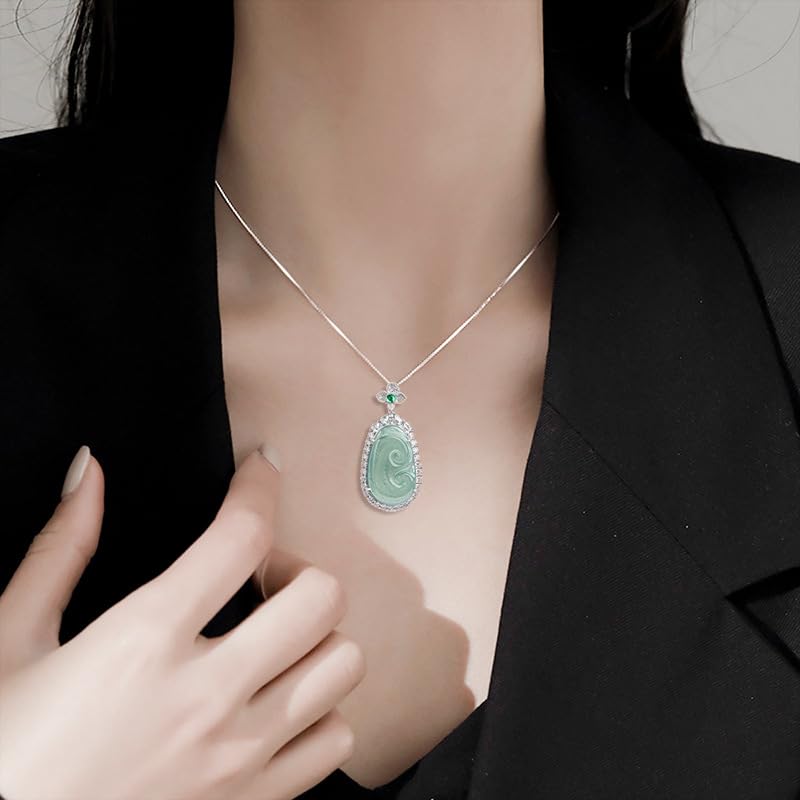 Collier jade bleu naturel, le cadeau de luxe symbole de réussite - 6