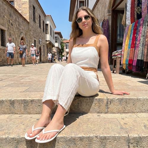 Image of CUSHIONAIRE Cruise Lightweight Womens Flip Flops, Comfortable Beach Sandals for Women with Cushioned Footbed & Flexible Slip On Design