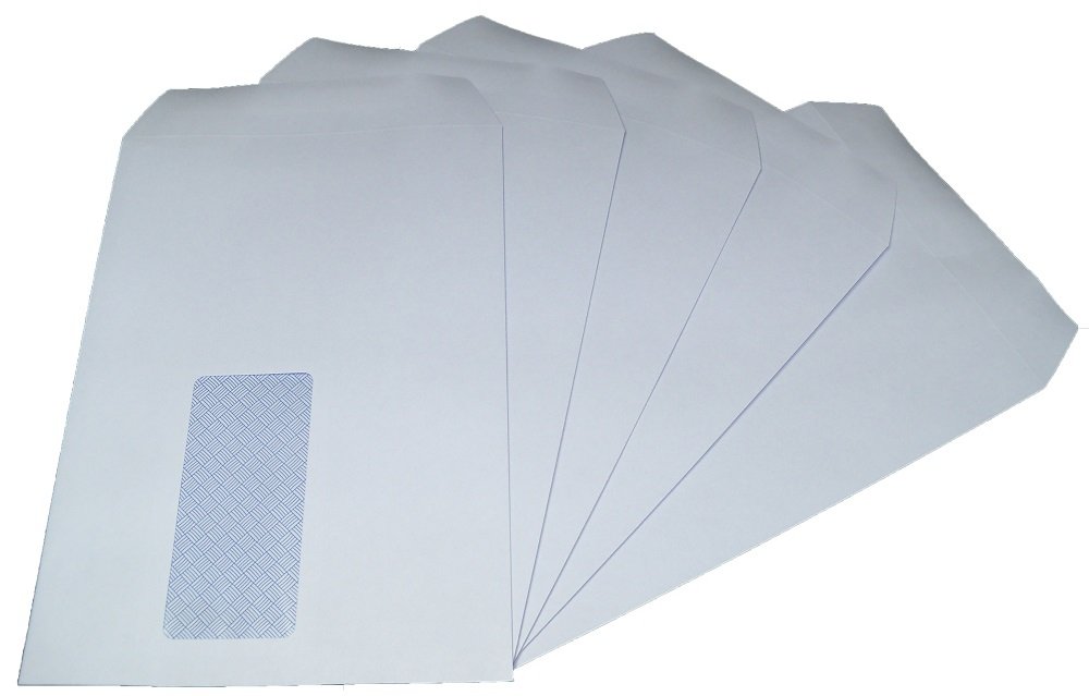 Ukps Clear,White 300 White A5 C5 Size Self Seal Paper Envelopes With Address Window 162 X 229Mm 90Gsm - Office Postal Mailing Postage Posting Supplies