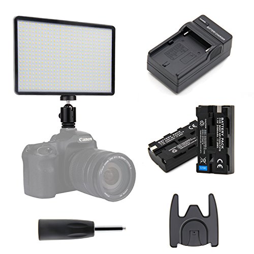 LED Video 576 Beads Bi-Color LED Panel for YouTube Studio Video Photography Lighting Kit for Canon Nikon Pentax Panasonic Sony and Olympus DSLR Camera …