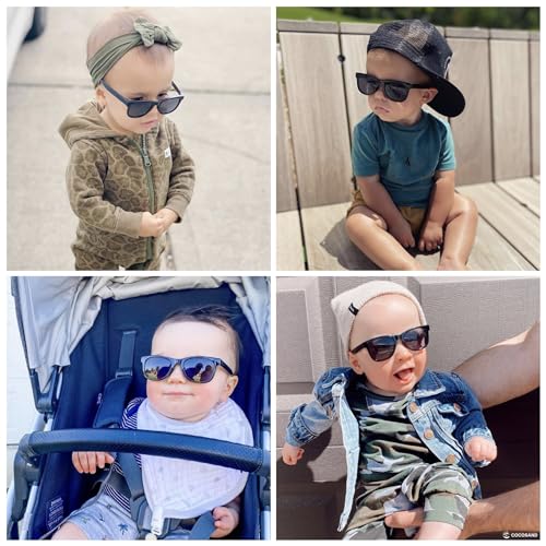 Image of Flexible Polarized Baby Sunglasses with Strap | UV Protection, Bendable, For Toddler Infant Newborn Girl Boy, Age 0-24 Months