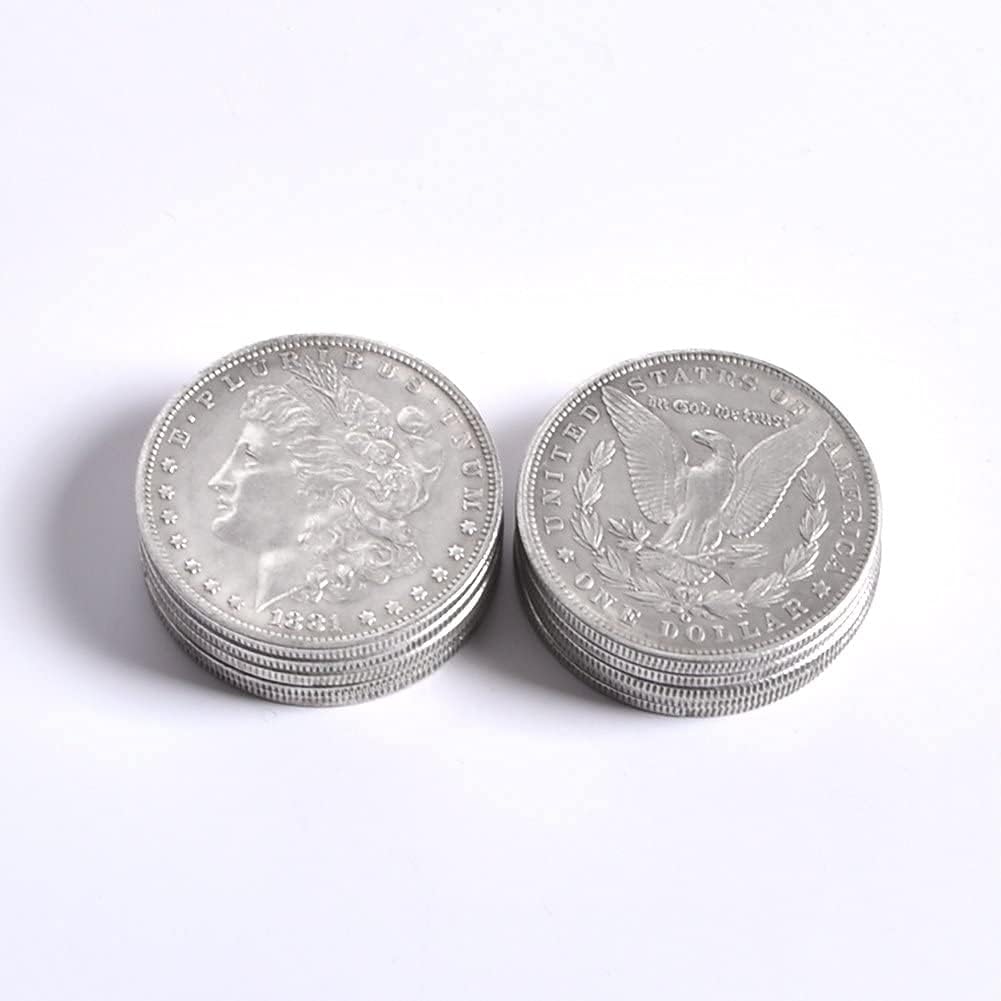 SUMAG Metal Magic Coins Steel Morgan Dollar Coin Magic Trick (3.8cm Dia) Copy Coin Magic Props Accessories Magic Appearing/Disappearing Magic Illusion (10 Pcs)