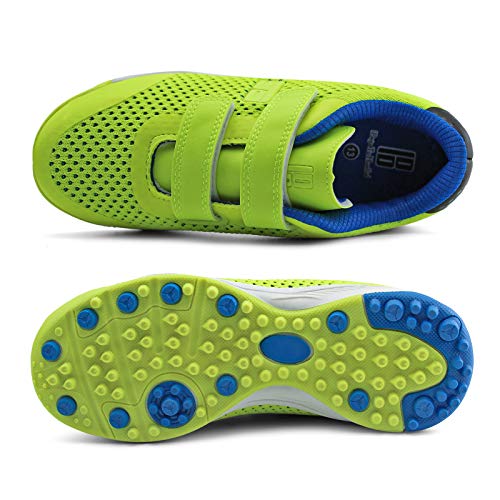 brooman Kids Knit Indoor Soccer Shoes Boys Girls Athletic Football Shoes (3,Lime)