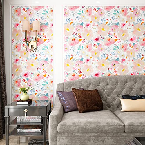 VEELIKE Carta Adesiva Fiori Rosa Tosa Carta da