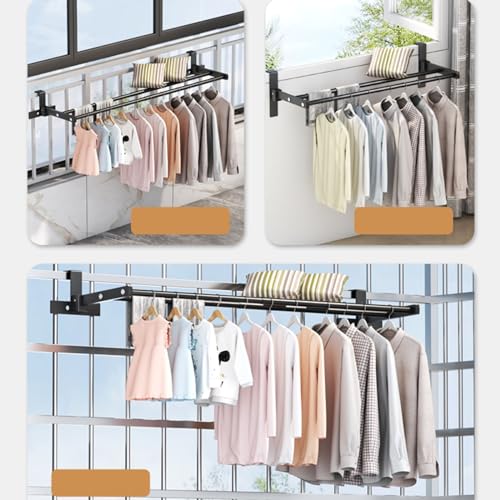 Étendoir à linge rétractable gain de place en acier inoxydable - 5