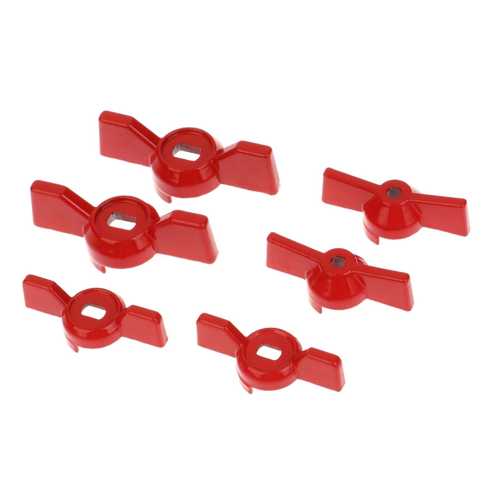 Set di Maniglie per Valvole in Alluminio a 2 Pezzi, Maniglia a Farfalla Rossa per Valvole a Sfera, Accessorio per Chiave a Dadi