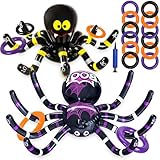 Max Fun Halloween Inflatable Spiders Ring Toss Game Set - Pack of 2 for Kids Carnival School Party Favor Supplies Holiday Decoration Novelty Toy Outdoor Indoor Lawn Garden Backyard Spooky Creepy Game