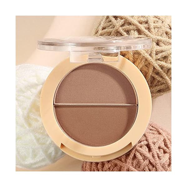 Contour Makeup Palette, Natural Long Lasting Cream Matte Bronzer Powder for Face Contouring Shading Sculpting Make-up Pallet, 0.21oz (02)