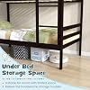 Twin Over Twin Bunk Bed, Space Saving Wood Bed Frame w/Under Bed Storage, Ladder & Guardrail, Dorm & Multichild Family, Modern Bunk Bed for Kids, Teens, Sleepovers, Adults (Espresso)