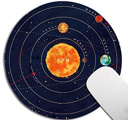 Studio Shubham Sun Earth Solar System Round Anti Skid Mouse pad for Laptop/Mouse pad for Computer/Mouse pad for Gaming/Mouse Pads for pc