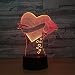 Produktbild CXZZV 3D Liebe Stieg Illusion Lampe Led Nachtlicht 7 Farbwechsel Touch Sensor Schreibtisch Tischlampe Mit Usb Kabel Dekoration Für Kinderzimmer SchlafzimmerKinder Geburtstag Geschenk