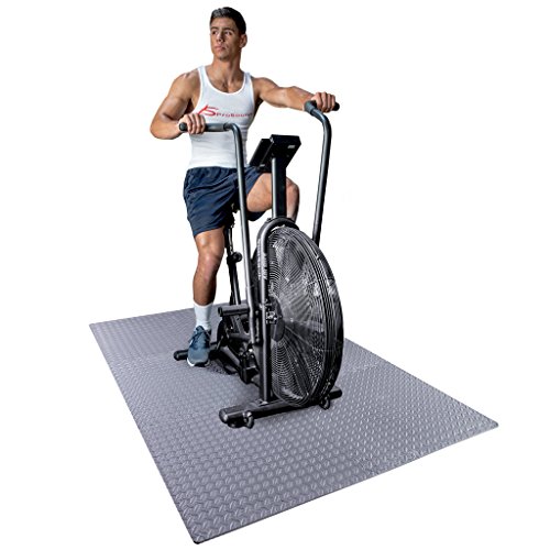 Image of ProsourceFit Puzzle Exercise Mat in, EVA Interlocking Foam Floor Tiles for Home Gym, Mat for Home Workout Equipment, Floor Padding for Kids, Black, 24 in x 24 in x in, 24 Sq Ft - 6 Tiles.
