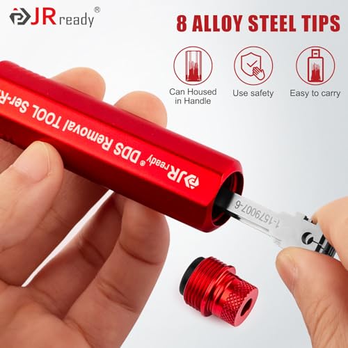 Image of JRready ST5354 Pin Removal Tool Automotive Terminal Removal Tool Kit - for TE Micro Timer, JPT, MQS, MCON 1.2, Sumitomo, Yazaki Kaizen 0.64, Bosch Ignition Coil Connector, 8Pcs Replacement Tips