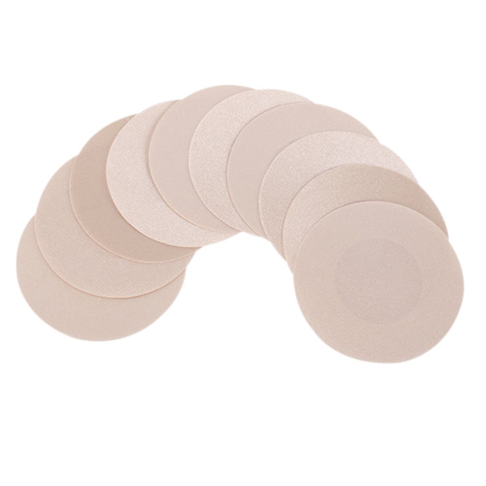 Moresave Women's Round Shape 5 Pairs Non Woven Nipple Covers No Show Breast Petal Pasties Disposable