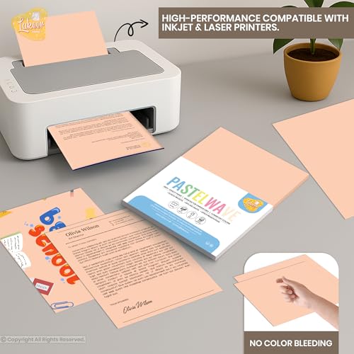 Image of Lakeer A4 Pastel Color Paper- Pastel Cream Colour, Pack of 50 Sheets | 150 GSM Thick for Arts and Crafts, Printing, DIY Projects, Etc