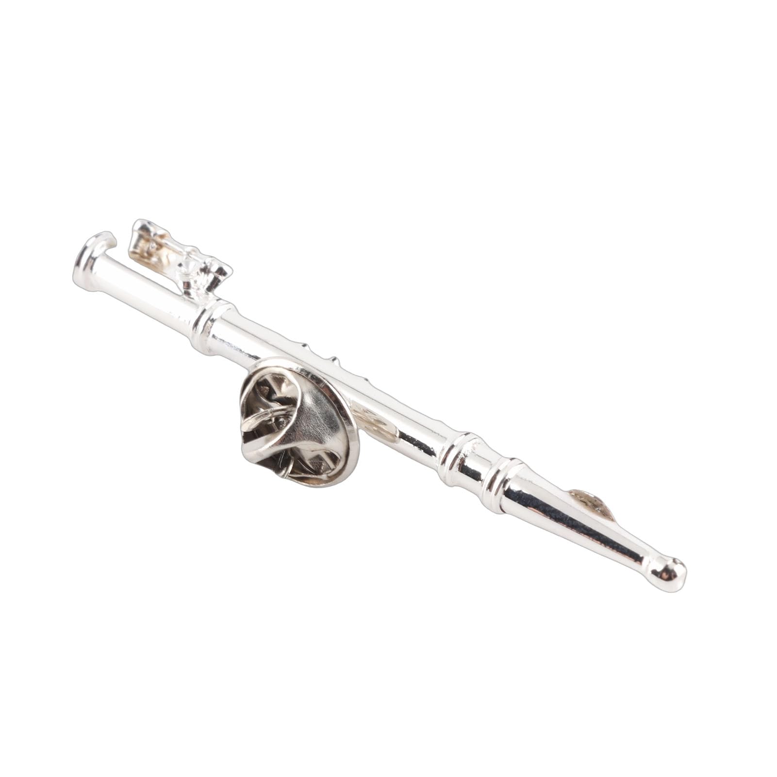 AMONIDA Broche, Broche Instrument de Musique en Forme de Flûte, pour Cadeau d'anniversaire(Argent)