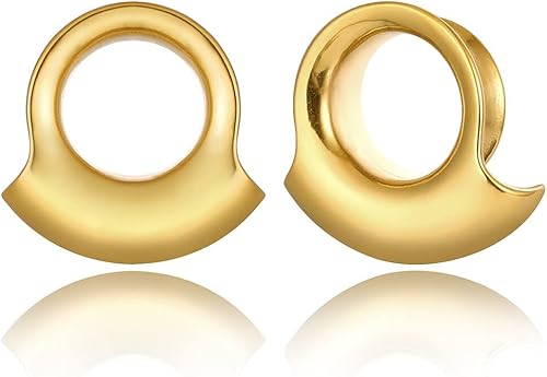 LADEMAYH 2Pcs Cool Ears Gauges Body Jewelry Ear Plugs Gauges for Ears, Size 0g - 1 inch Ear Tunnels Gauge Earrings, Hypoallergenic Stainless Steel