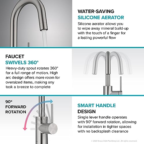 Image of KRAUS Oletto Single Handle Kitchen Bar Faucet in Chrome Finish, KPF-2600CH