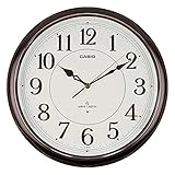 CASIO(カシオ) 掛け時計 壁掛け時計 電波時計 ブラウン 茶 アナログ 常時点灯 夜間秒針停止 IQ-1051NJ-5JF
