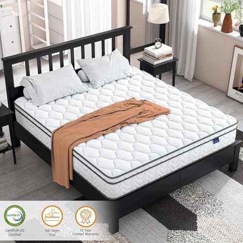 Image of Vesgantti Mattress Twin Size 9 Inch, Cool Sleep Hybrid Mattress in a Box