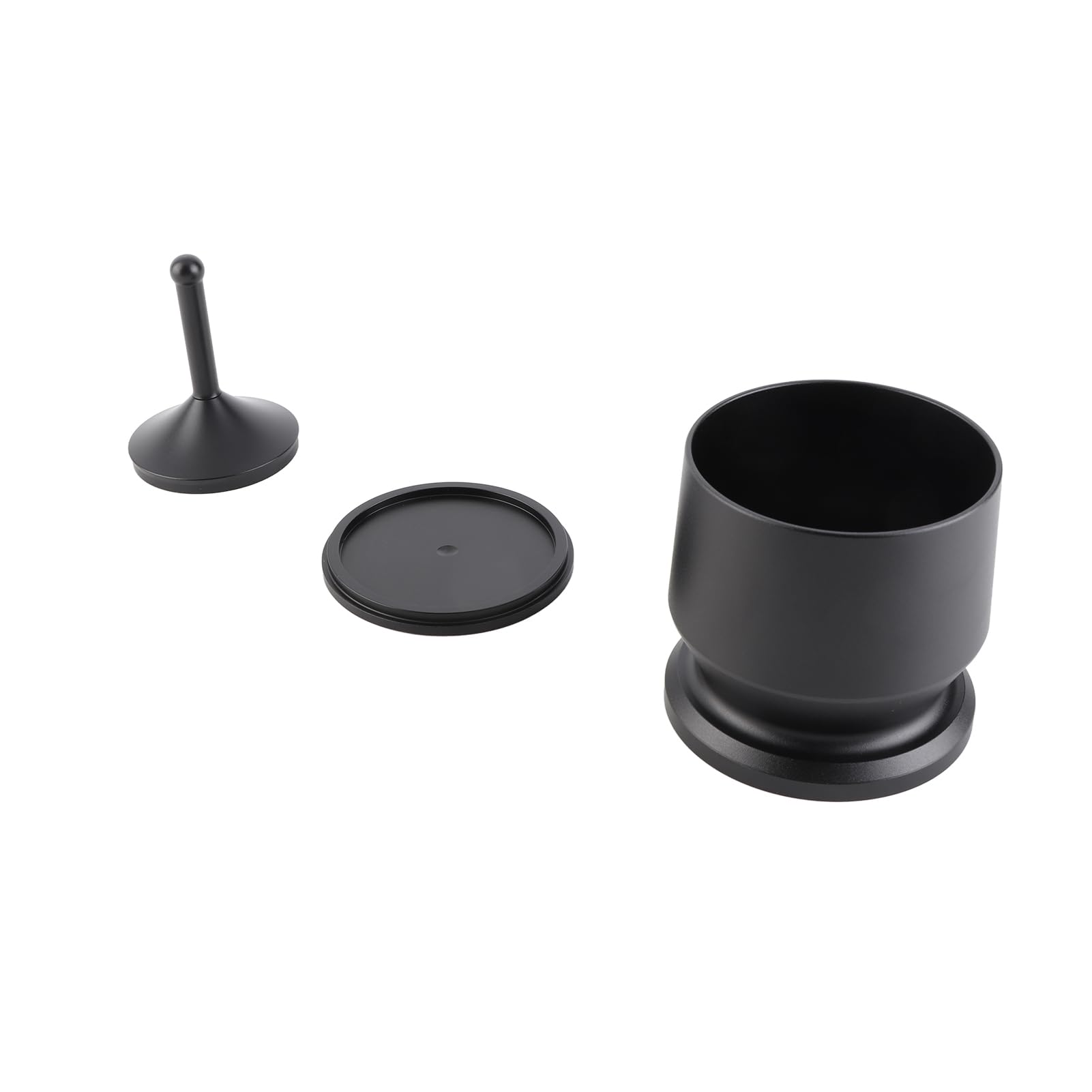 Taza dosificadora de café de aleación de aluminio con anillo dosificador, recipiente receptor para café molido, herramienta de dispensación de café por presión (58 mm)