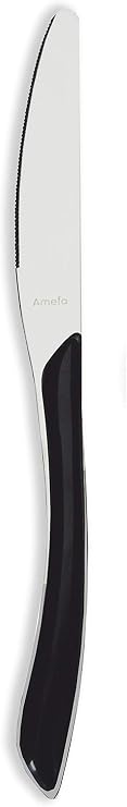 Amefa 24-Piece Eclat Black Flatware Set, Silver