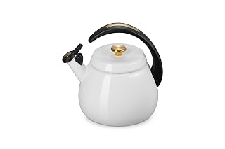 Le Creuset Enamel on Steel Cloche Kettle, 2.2 qt., White with Gold Accents - Amazon product rated Grade A