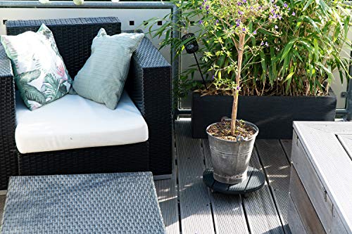 HRB WPC plantenroller, weerbestendig, 80 kg draagkracht, rolplank, planten, bloempotonderzetter voor binnen en buiten… - Afbeelding 8