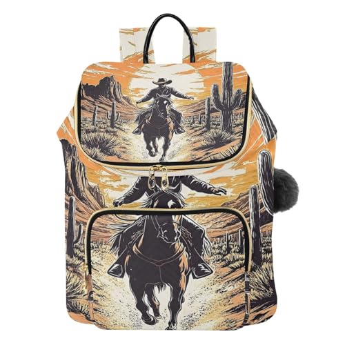 Sac à dos de voyage Western Cowboy Sunset idéal pour les sorties en ville