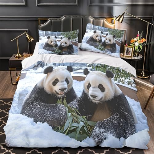 Parure de lit microfibre hypoallergique douce panda 140x200cm - 2