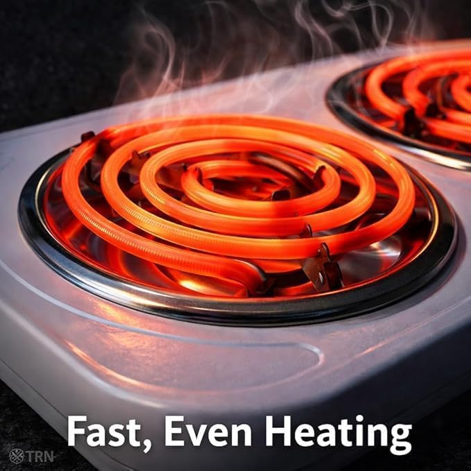 Image of Electric Double & Single Burner Hot Plate Portable Cooktop with Dual Adjustable Temperature Control | Electric Stove for Home, Hostel, Office, Travel, Dorm, Camping & Emergency Cooking (2000W)