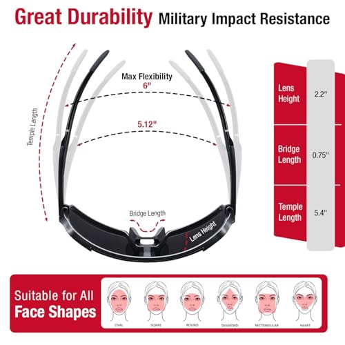 Polarized Sports Sunglasses with Interchangeable Lenses & UV Protection - Perfect for Cycling, Running4