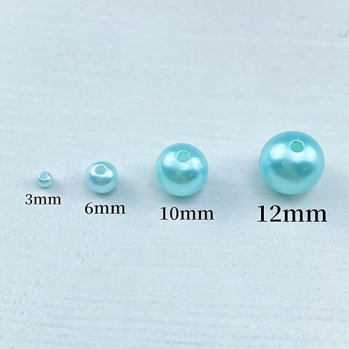Miniatura 3 de YHYPOCI 1000 piezas Cuentas de perlas para manualidades de 6 mm de resina para hacer joyas, cuentas de perlas redondas a granel con agujero para