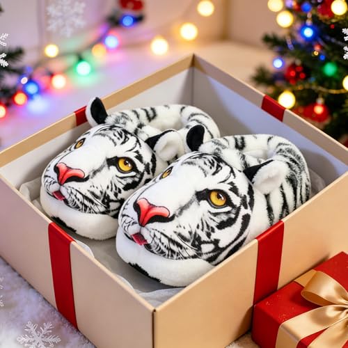 Image of Fluffy Hippo & Elephant Slippers - Oversized Warm House Slippers for Adults | Non-Slip Soft-Sole Indoor Slippers