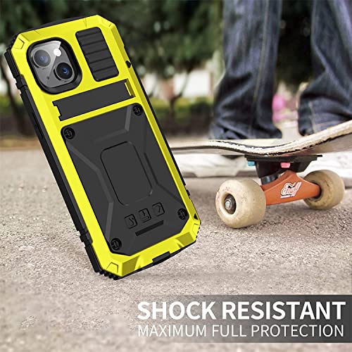 Coque métal iPhone 14 antichoc intégrale de qualité militaire jaune 6,1 - 7