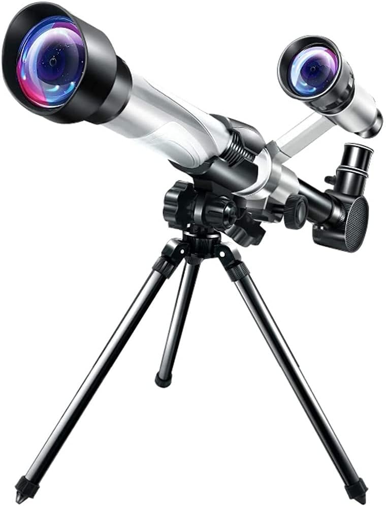 Telescope for Kids Adults Beginner 50mm Refractor Astronomy Telescope with Finder Scope & Tripod Multi-Powered Eyepiec (Black One Size)