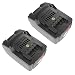 Produktbild 2x Trade-Shop Premium Li-Ion Akku 36V / 2500mAh ersetzt Metabo 6.25453, 6.00795.00, 6.00795.68, 6.02177.86 für Metabo AHS 36 BHA 36 LTX Compact KHA 36 LTX SDS+