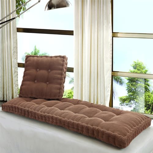 Coussin de banc 10 cm d'épaisseur marron moelleux pour mobilier