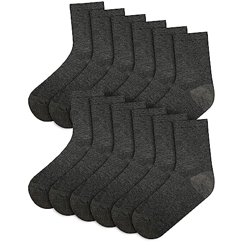A2Z 4 Kids Children Schoolwear - Socks 970 6 Pack Charcoal 6-9